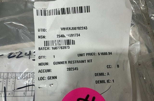 Gunner Restraint Kit 57K4901 NSN 2540-01-559-1734 - photo 24