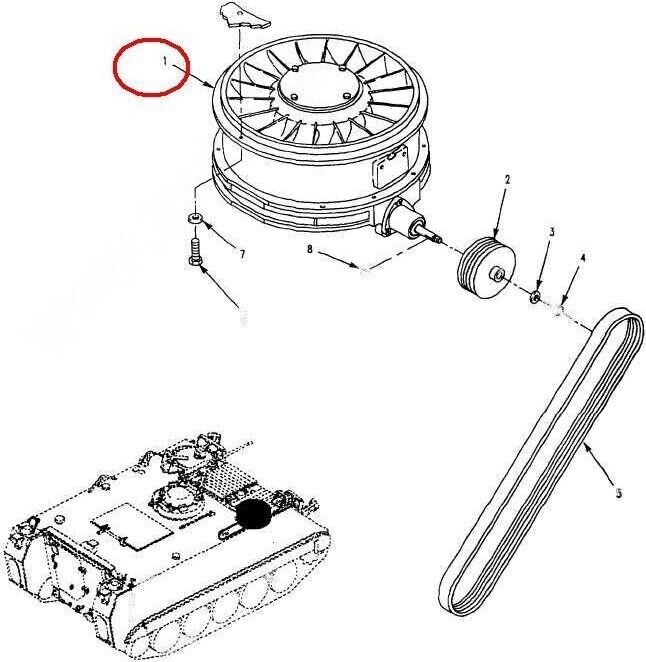 MILITARY M113A3 FULL-TRACKED, ARMORED 12349762-1 VANEAXIAL FAN 4140-01-319-2899