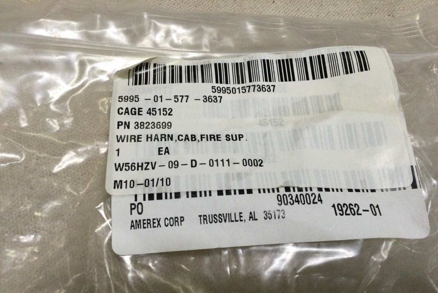 MRAP MATV 19262-01 BRANCHED WIRING HARNESS 94" FIRE SUP 3823699 5995-01-577-3637