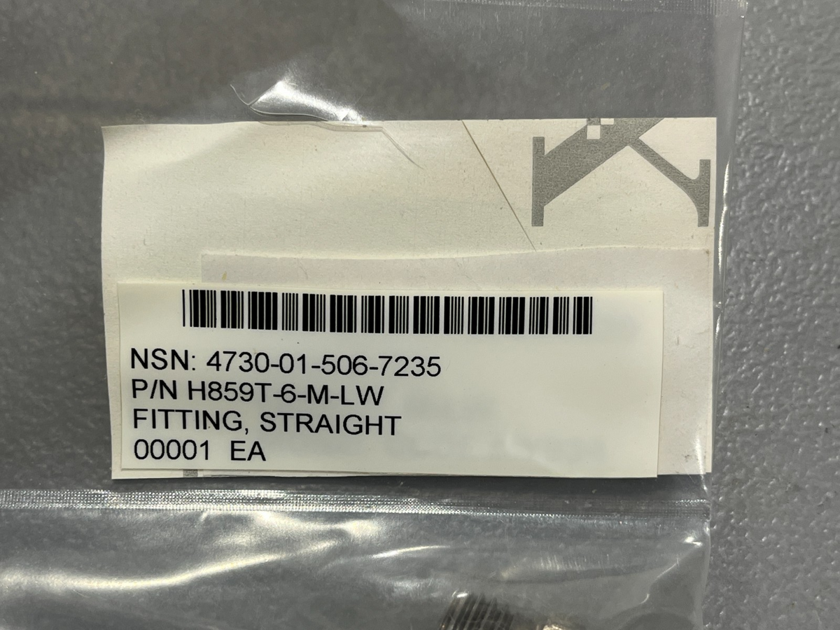 Boss Straight Adapter H859T-6-M-LW NSN 4730-01-506-7235 - photo 6