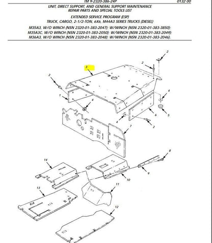 VEHICULAR INSULATION TOP BLACK MATTE FILM FOR MILITARY M35A3 HOOD RCSK18585