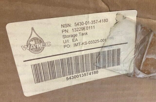 ROWPU GPH 3K WATEC 13229E0111 LIQUID STORAGE TANK 12123-SSP 5430-01-357-4180 NOS