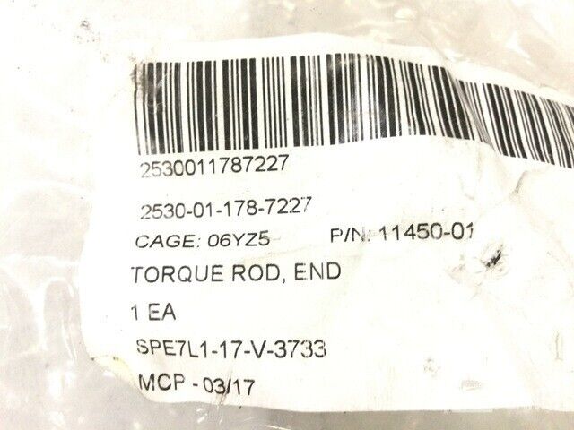 (1) MILITARY END TORQUE ROD 11450-01 LH 2530-01-178-7227 M872 TRAILER