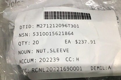 MILITARY M-252 MORTAR, I81MM SLEEVE NUT 13015622 5310-01-562-1864