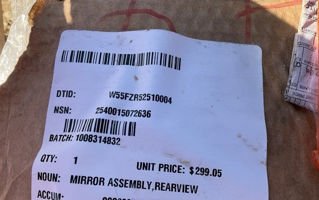 Mirror Assembly 1070F NSN 2540-01-507-2636 - photo 6