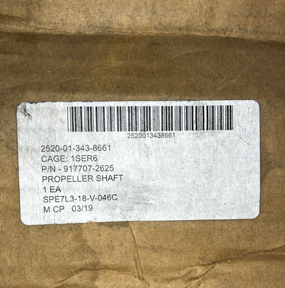 HET M1070 TRUCK TRACTOR 917707-2625 1804570 PROPELLER SHAFT PTO 2520-01-343-8661