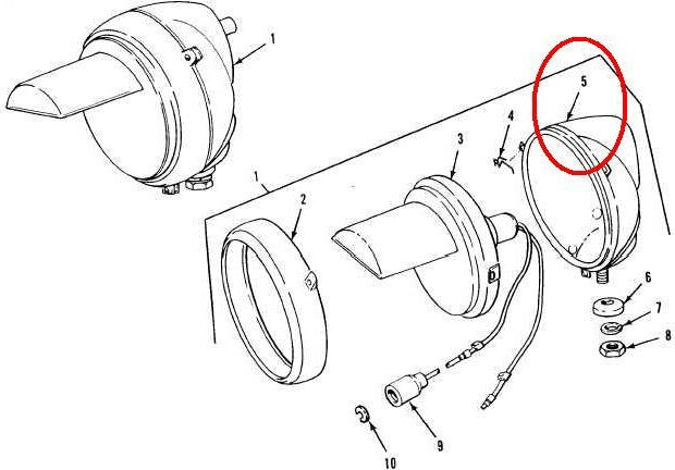 Light Housing M-113A1 NSN 6220-00-456-6106 - photo 2