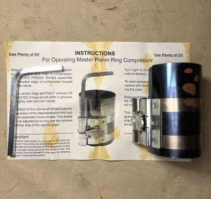 BLUE POINT AIR-50 RC40C PISTON RING COMPRESSOR 3HS346 NT5 38U3 5120-00-250-6055