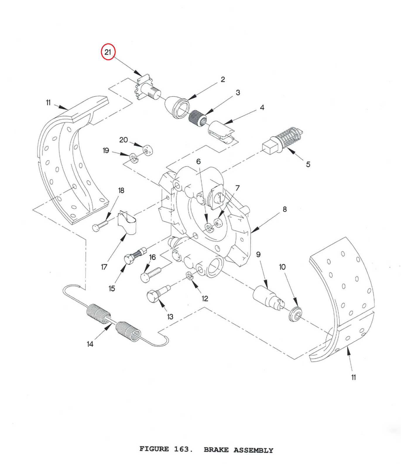 M915 TRUCK MERITOR A1-2297-L-3158 WEDGE BRAKE BOLT & SEAL KIT 5306-01-242-0399