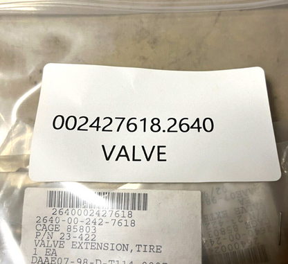 M-915 TRUCK SERIES 330-50PK-G 16T2741 TIRE VALVE EXTENSION 4430 2640-00-242-7618