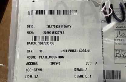 Mounting Plate 3693078C2 NSN 2590-01-652-0782 - photo 3