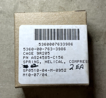 2 PACK OF COMPRESSION HELICAL SPRING 1'' RIGHT-HAND AS24585C156 5360-00-763-3986