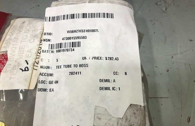 HUSKY IVMMD RCV CRITICAL BW01ARN69 TUBE TO BOSS TEE SWIVEL 4730-01-559-5503 NOS