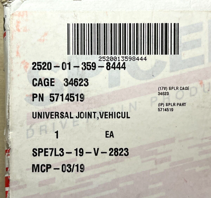 GENUINE HMMWV HUMMER H1 5-174X FRONT DRIVE SHAFT U JOINT 2520-01-359-8444 SPICER
