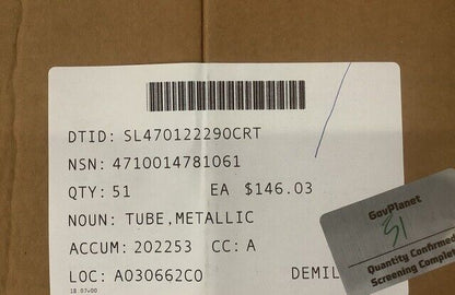 131260 METALLIC TUBE NSN 4710-01-478-1061 TEXTRON