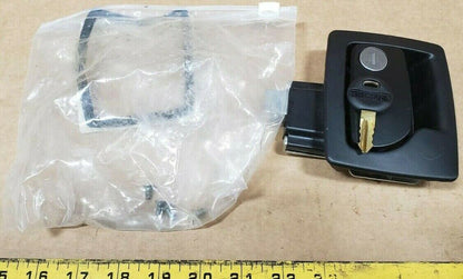 TriMark 060-0251 BLACK RV Trailer Entry Door Latch Deadbolt Handle Lock Keys Kit