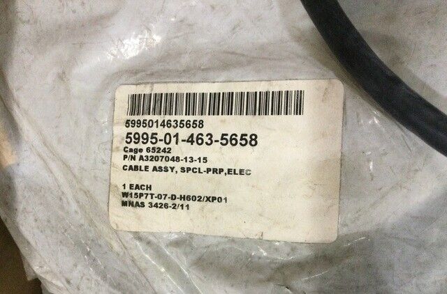 NEW A3207048-13-15 SPECIAL CABLE ASSEMBLY FITS ARMY VIC3, VIC-3 5995-01-463-5658