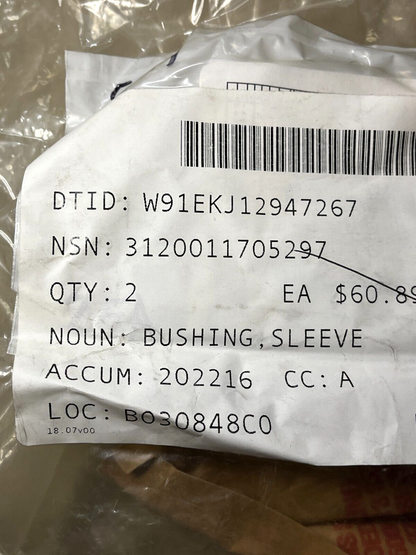 NEW HELICOPTER APACHE AH-64 7-211411198-9 SLEEVE BUSHING 3120-01-170-5297