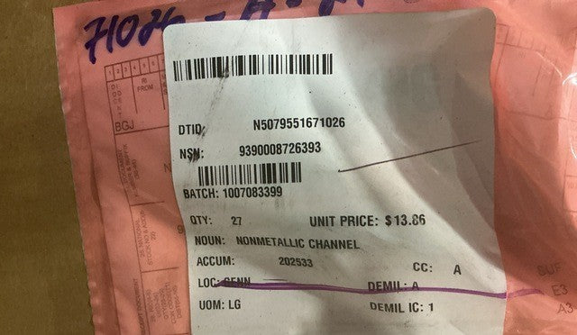 Channel Seal 54-51-3106-BW NSN 9390-00-872-6393 - photo 3