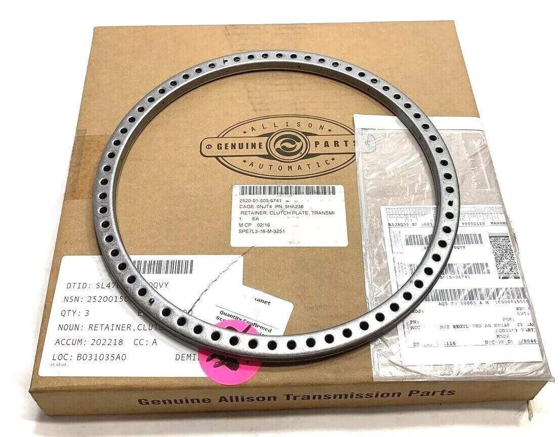 HEMTT TRUCK CLUTCH PLATE TRANSMISSION RETAINER 5HA238 29542644 2520-01-503-6741