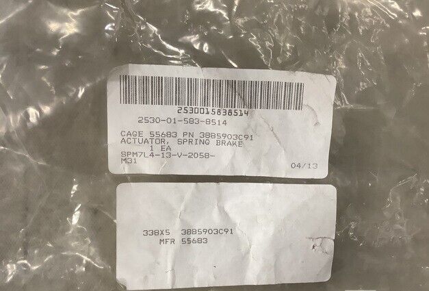 New MRAP-MAXXPRO 3885903C91 Spring Air  Brake Actuator/ Chamber 2530-01-583-8514