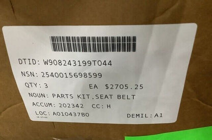 MILITARY FMTV 57K4941 SEAT BELT PARTS KIT 2540015698599 2540-01-569-8599