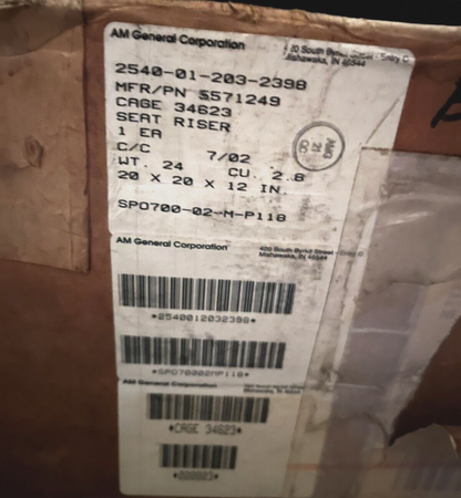 NEW M-915 SERIES TRUCK AM GENERAL 5571249 VEHICULAR SEAT RISER 2540-01-203-2398