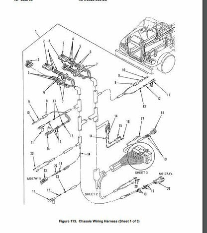 Daimler Trucks CHASSIS A06-18154-000 Branched Wiring Harness M915 LET 10 TON