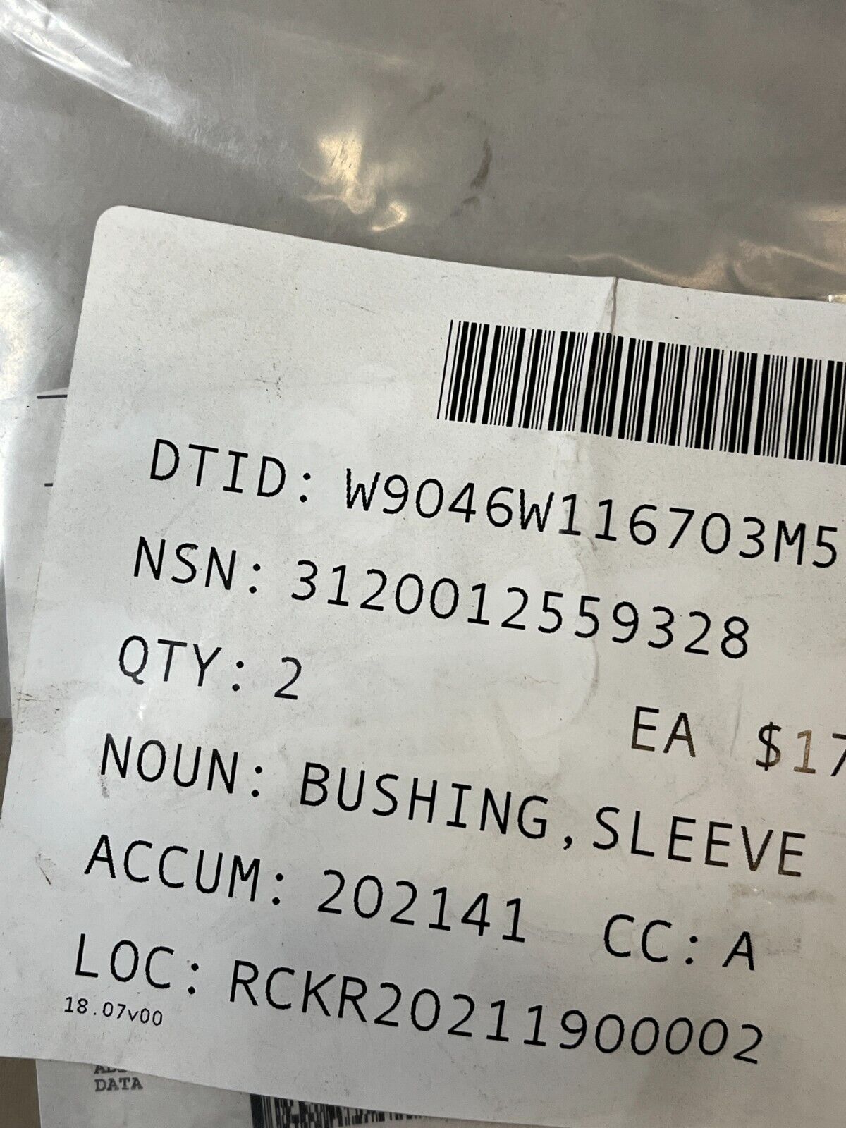 M998 HMMWV CUCV 1 1/4-TON 15383 SLEEVE BUSHING 3120-01-255-9328 USA