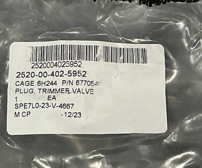 Trimmer Valve Plug M-113A1 NSN 2520-00-402-5952 - photo 3
