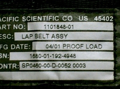 MEGGITT AIRCRAFT SAFETY SEAT BELT 1101848-01 1680-01-192-4948