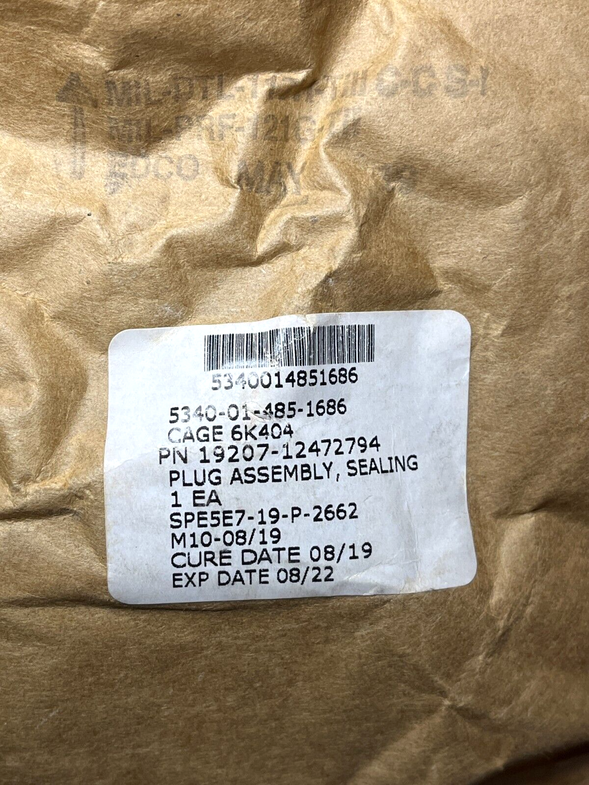 MILITARY M1 ABRAMS TANK 12472794 SEALING PLUG ASSEMBLY 5340-01-485-1686
