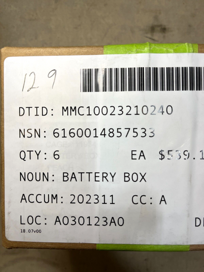 NEW M119 HOWITZER 12984725 BATTERY ENCLOSURE ASSEMBLY BOX 6160-01-485-7533