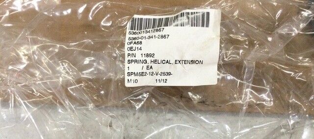 (1) MILITARY LVSR M1070 EXTENSION HELICAL SPRING 11892 11892-G 5360-01-341-2867