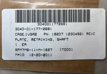 MILITARY M1A1 TANK COMABT 12304921 SHAFT RETAINING PLATE 3040-01-177-2681