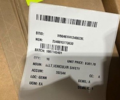 Safety Belt 3846910 NSN 2540-01-577-3630 - photo 6