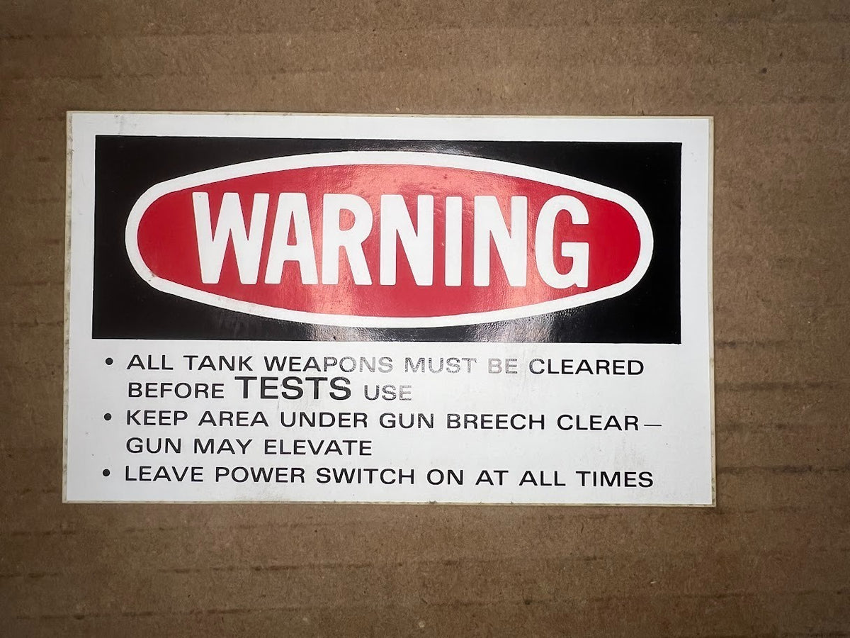 Red Rectangular Warning Decal 12326109 NSN 7690-01-187-3537