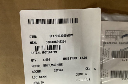 Machine Bolt J1493P05A NSN 5306-01-694-6364 - photo 4