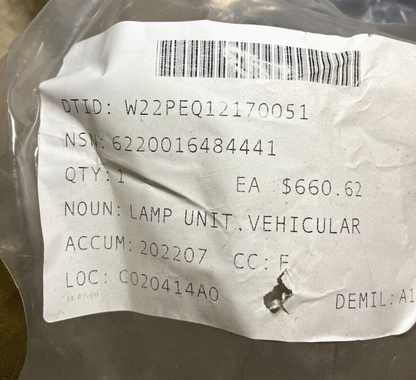 MMPV TRUCK LITE 24V LED 07620 ITAR PERIMETER VEHICULAR LAMP 6220-01-648-4441