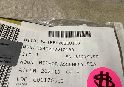 MILITARY INTERIM ARMORED VEHICLE 10657273-011 REAR VIEW MIRROR ASSEMBLY RH