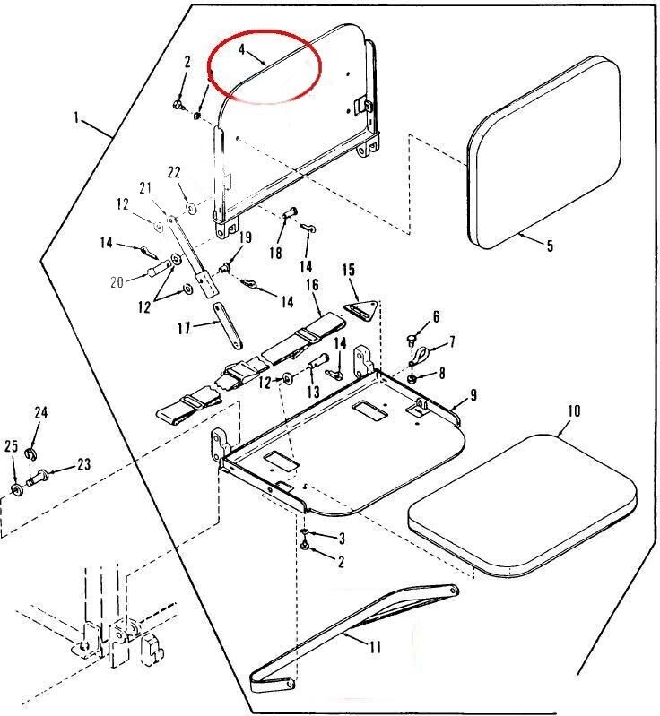 MILITARY M992 FAASV 12329837 VEHICULAR SEAT BACK CUSHION 2540-01-177-4564
