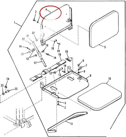 MILITARY M992 FAASV 12329837 VEHICULAR SEAT BACK CUSHION 2540-01-177-4564