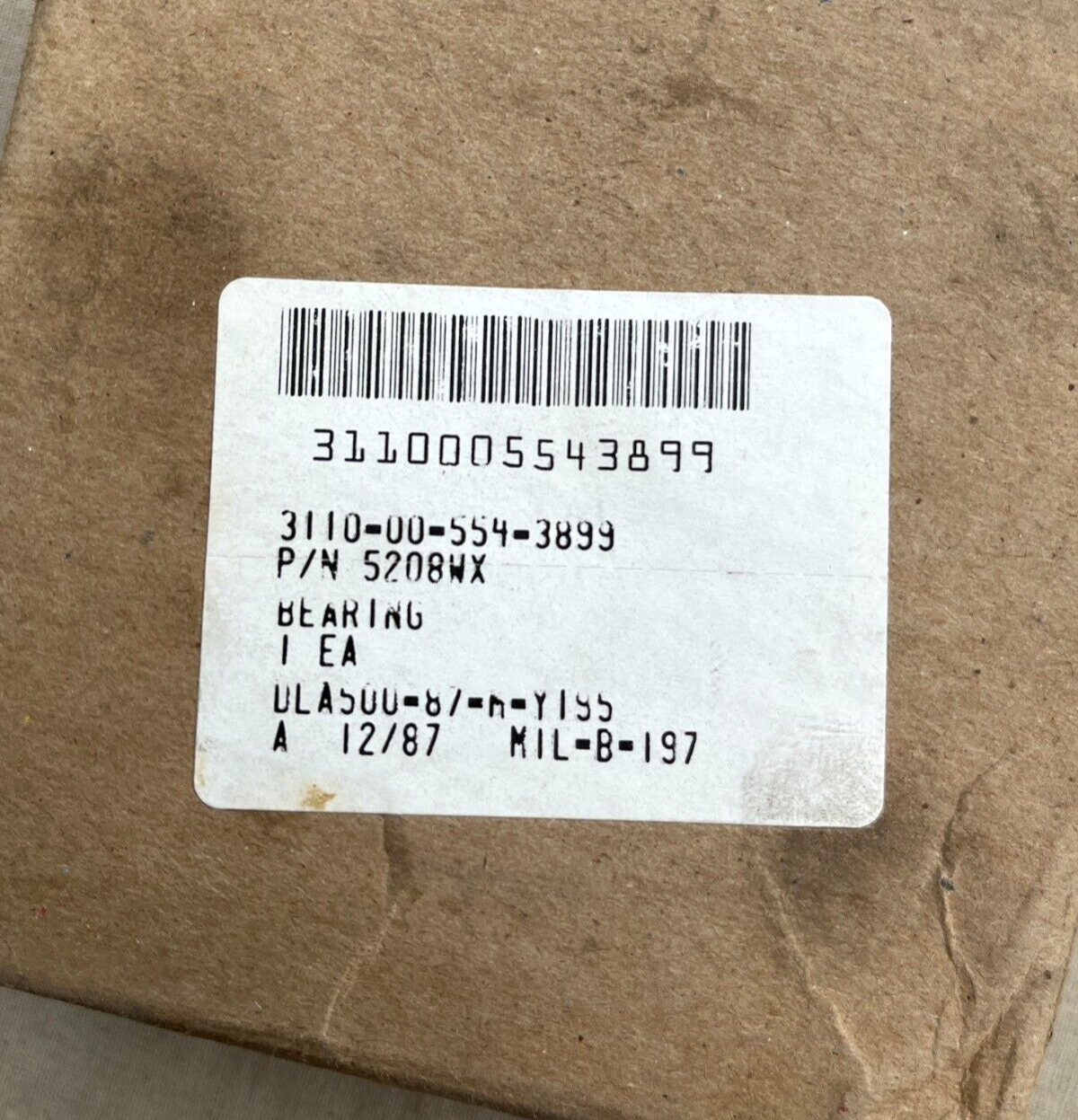 AVLB M60A1, M60 TANK 5802WX A-A-59636 ANNULAR BALL BEARING 3110-00-554-3899 NOS