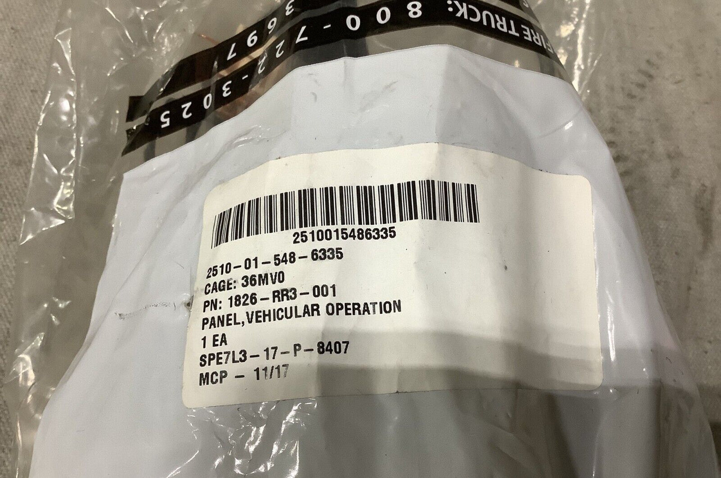 MRAP JERRV 1826-RR3-001 VEHICULAR OPERATION PANEL-A/C FRONT U 6110-01-548-6335