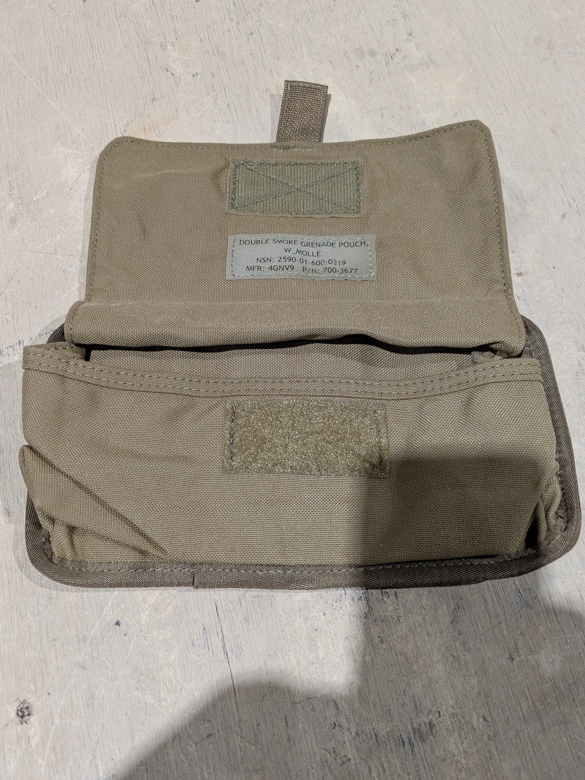 BMI Defense Systems 3677 Vehicular Ammo Pouch - NSN 2590-01-600-0319 - inventory label