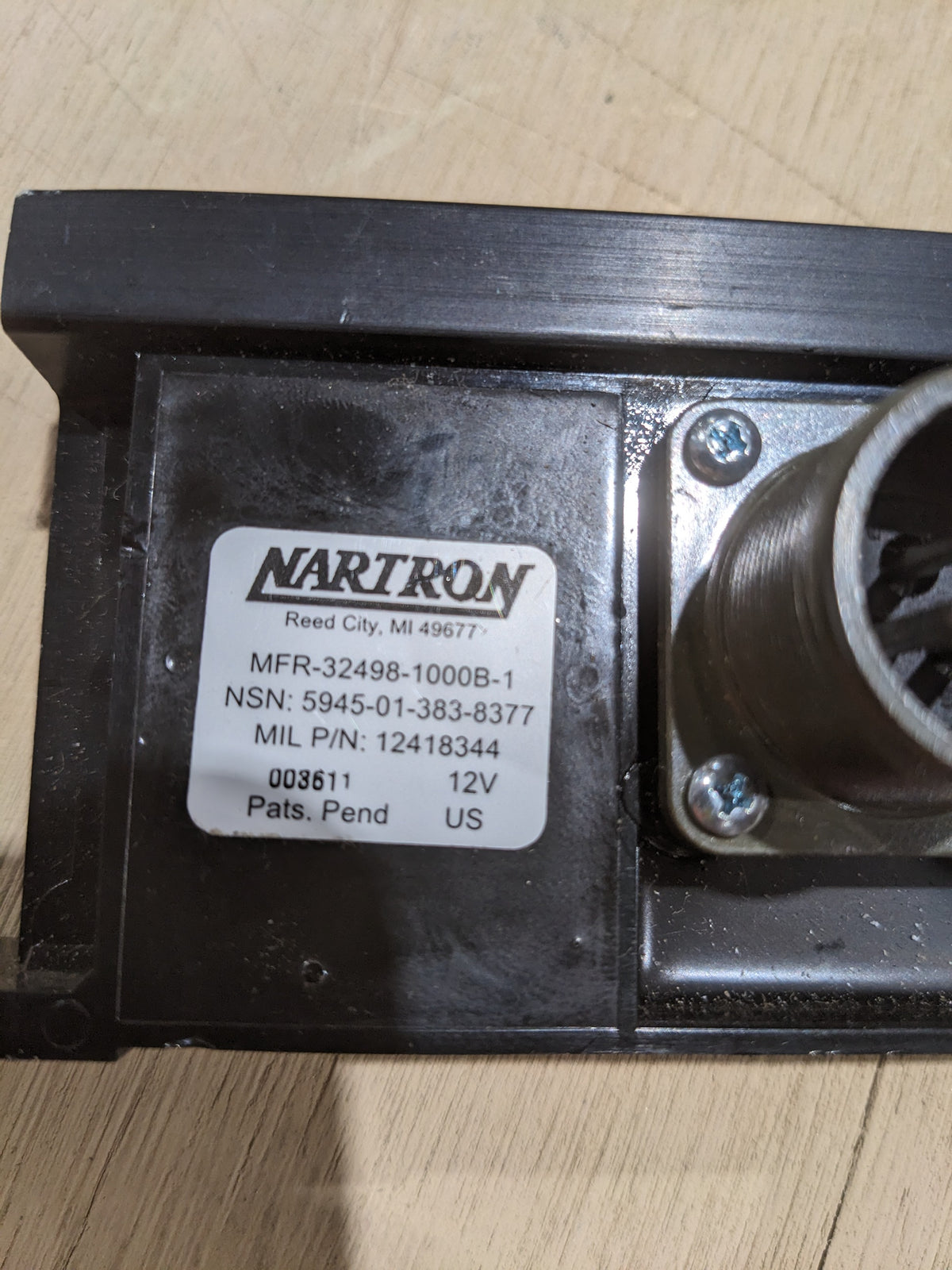 U S Army Tank Automotive Command 12418344 Solid State Flasher - NSN 5945-01-383-8377 - inventory label