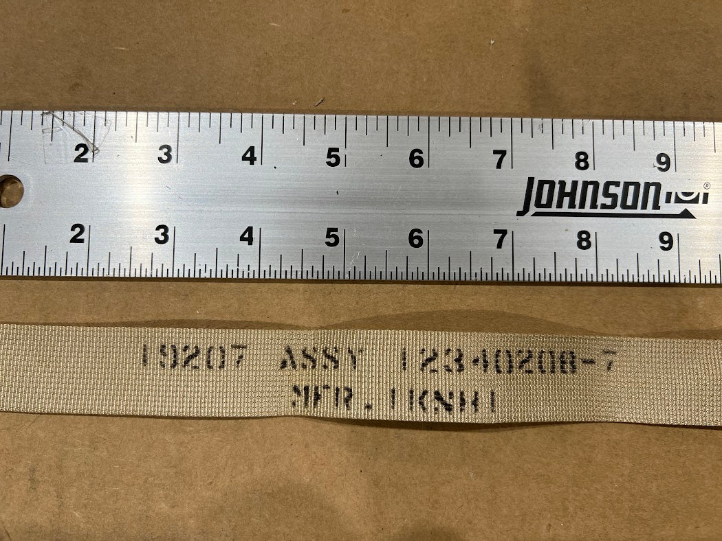 M939 Series 5-TON Truck 12340208-7 33.5800" to 33.6200" Length tan Webbing Strap NSN 5340-01-459-2242 OEM New — photo 4