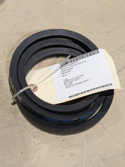 A52490-4L430 V-Belt - NSN 3030-00-528-4753 - inventory label