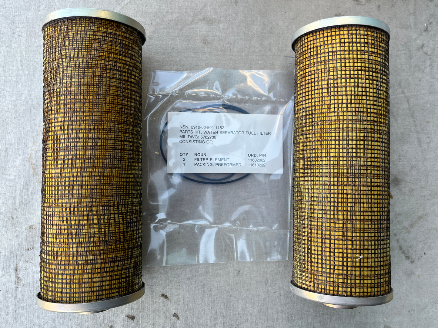 5702738 4330-00-801-1152 FUEL FILTER PARTS KIT M60 SECONDARY