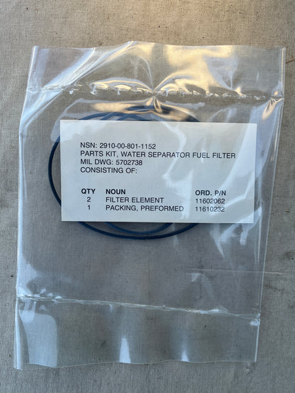 5702738 4330-00-801-1152 FUEL FILTER PARTS KIT M60 SECONDARY